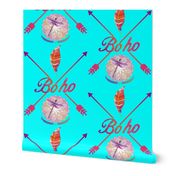 Boho Arrows N Feathers Aqua