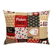 Poker Cheater Quilt in Dark Red & Gold