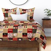 Poker Cheater Quilt in Dark Red & Gold