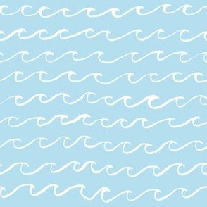 white waves on light blue background