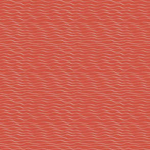 white waves on red background