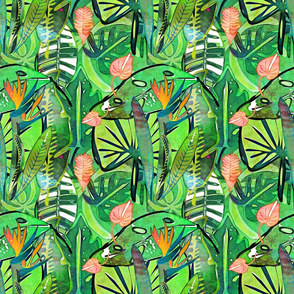 Boho Tropical bird of paradise large scale 