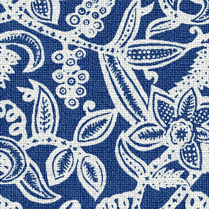 Vintage floral lace blue invert