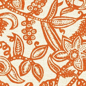 Vintage floral lace orange 