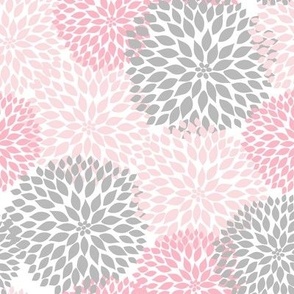 Gray Floral Fabric, Wallpaper and Home Decor | Spoonflower