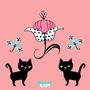swedish kitties black on pink