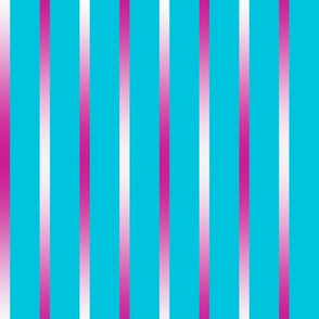 BYF3 - Dark Rose Pink Gradient Pinstripes on Turquoise