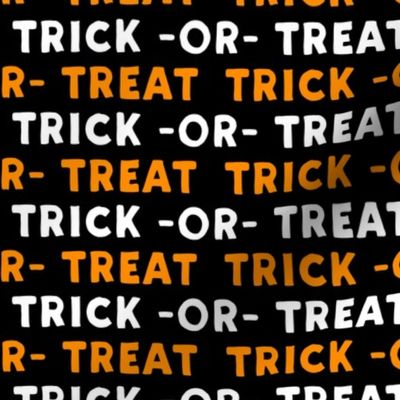 trick or treat - white and orange - halloween - LAD19