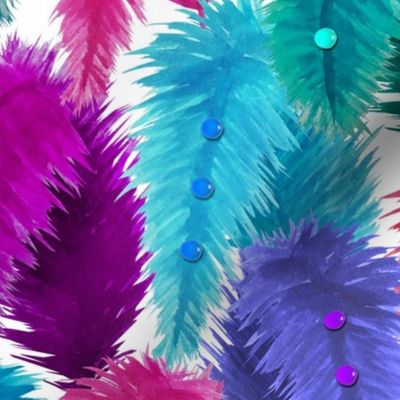 Watercolor ostrich feathers