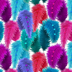 Watercolor ostrich feathers