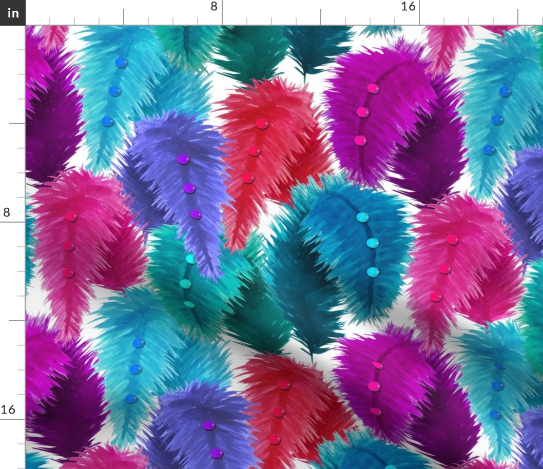 Watercolor ostrich feathers