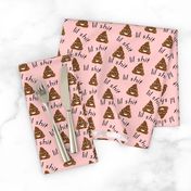 lil sh*t - poop, emoji, poop emoji fabric, sweary fabric - pink