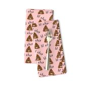 lil sh*t - poop, emoji, poop emoji fabric, sweary fabric - pink