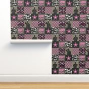  Army Mom - Patchwork fabric - Soldier Military - hot pink camo  - LAD19