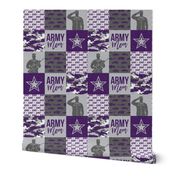 Army Mom - Patchwork fabric - Soldier Military - purple camo - LAD19