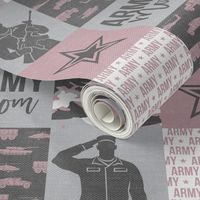  Army Mom - Patchwork fabric - Soldier Military - mauve camo  - LAD19