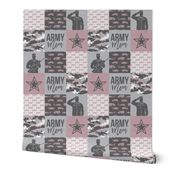  Army Mom - Patchwork fabric - Soldier Military - mauve camo  - LAD19