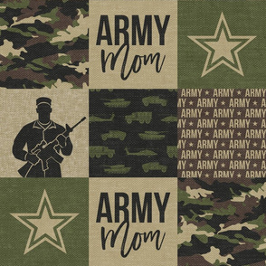 Army Mom - Patchwork fabric - Soldier Military - OG  - LAD19
