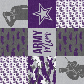 Army Mom - Patchwork fabric - SoldierMilitary - purple camo (90) - LAD19