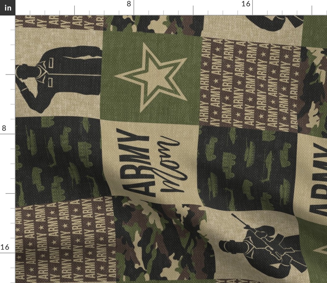 Army Mom - Patchwork fabric - Soldier Military - OG (90) - LAD19