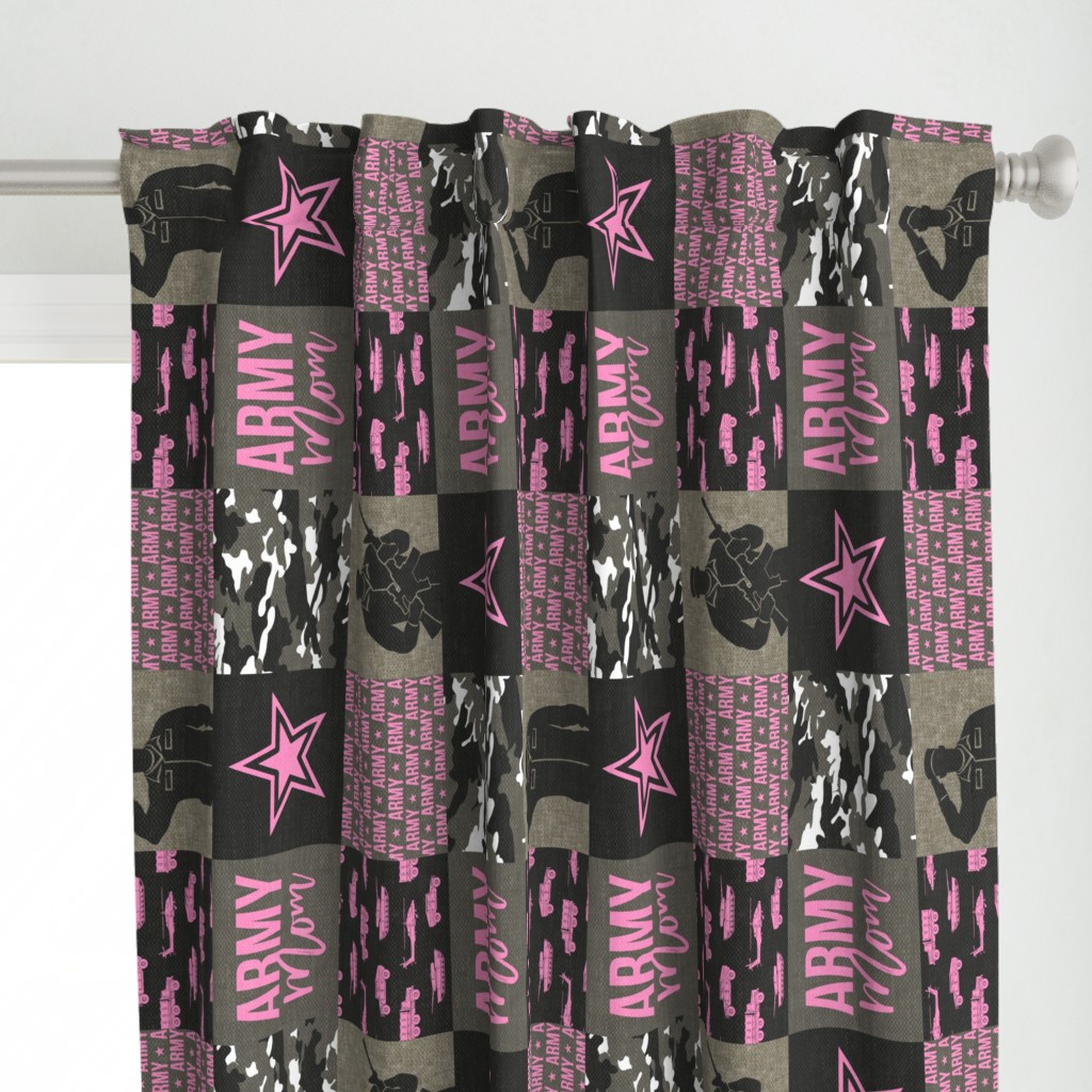 Army Mom - Patchwork fabric - Soldier Military - hot pink camo (90) - LAD19