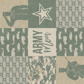 Army Mom - Patchwork fabric - Soldier Military - OG light (90) - LAD19