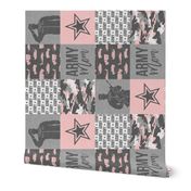 Army Mom - Patchwork fabric - Soldier Military - pink and grey camo (90) - LAD19