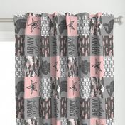 Army Mom - Patchwork fabric - Soldier Military - pink and grey camo (90) - LAD19