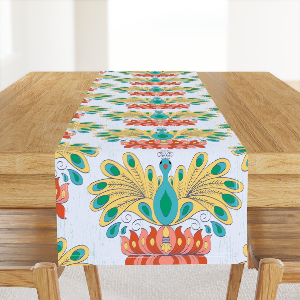 Peacock sitting on lotus flower large print design