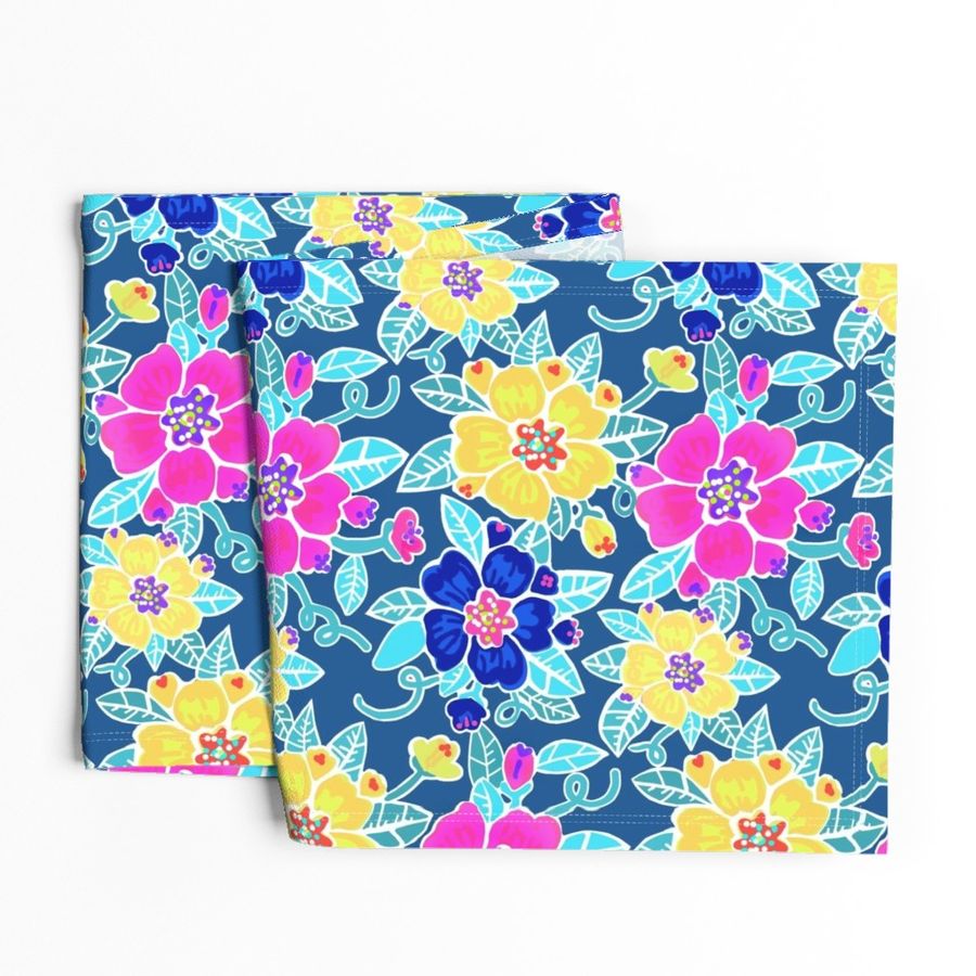 Painterly floral-blue