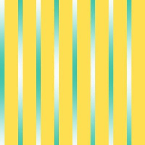 BYF4 - Bluegreen  Gradient Pinstripes on Brilliant Yellow