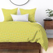 BYF4 - Open Weave Window Pane Plaid in Yellow Gradient and Turquoise Green