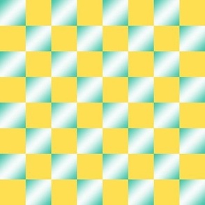 BYF4 - Gradient Fill Checks in Sunny Yellow and Turquoise Green