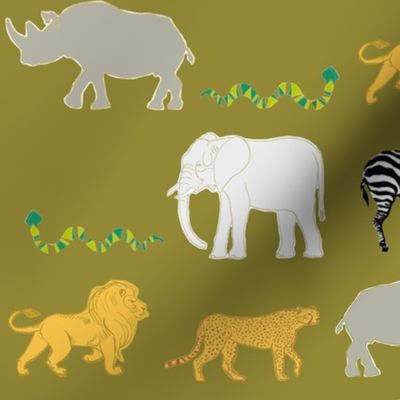 khaki safari animals