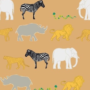 neutral safari animals