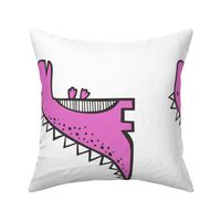 T. Rex  Dinosaur Black & White Pillow Plush Plushie Softie Cut & Sew Purple 