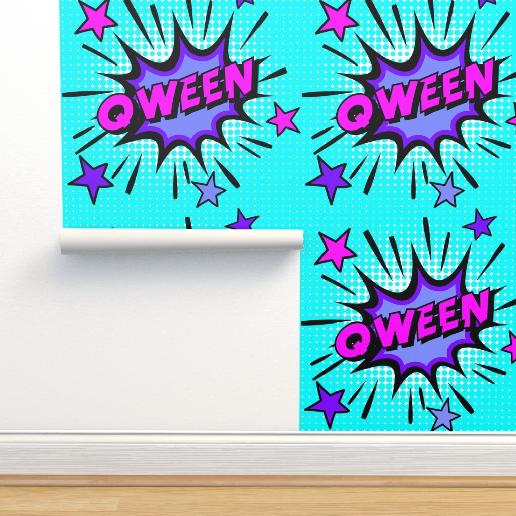 15 Qween Queen Pop Art Comic Book Wallpaper Spoonflower
