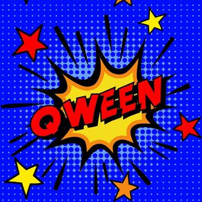 14 qween queen pop art comic book explosion stars burst explode rupaul's drag race RPDR catchphrases culture influencer quotes slang cultural word internet social media vintage retro drag queens homage comic strips speech bubble balloons red blue yellow o