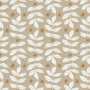 Cascading Leaves - Beige and Brown