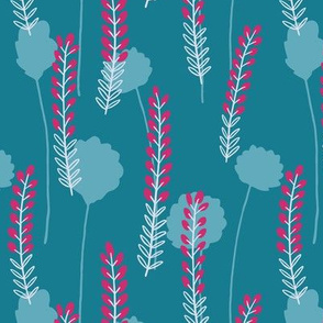 Heather on the Moors - Teal and Magenta