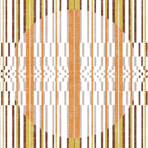 vertical stripped quilt in lime and tangerine