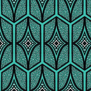 Georgette Hexagon - Turquoise