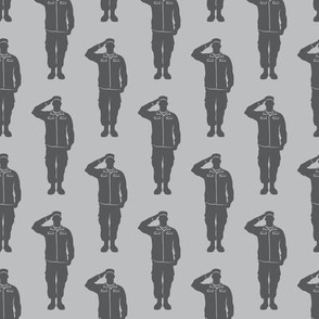 soldiers - grey on grey - military- salute- LAD19