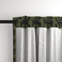 soldiers - dark grey on green - military- salute- LAD19