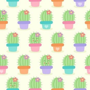 Colorful Smiling Cute Cacti 