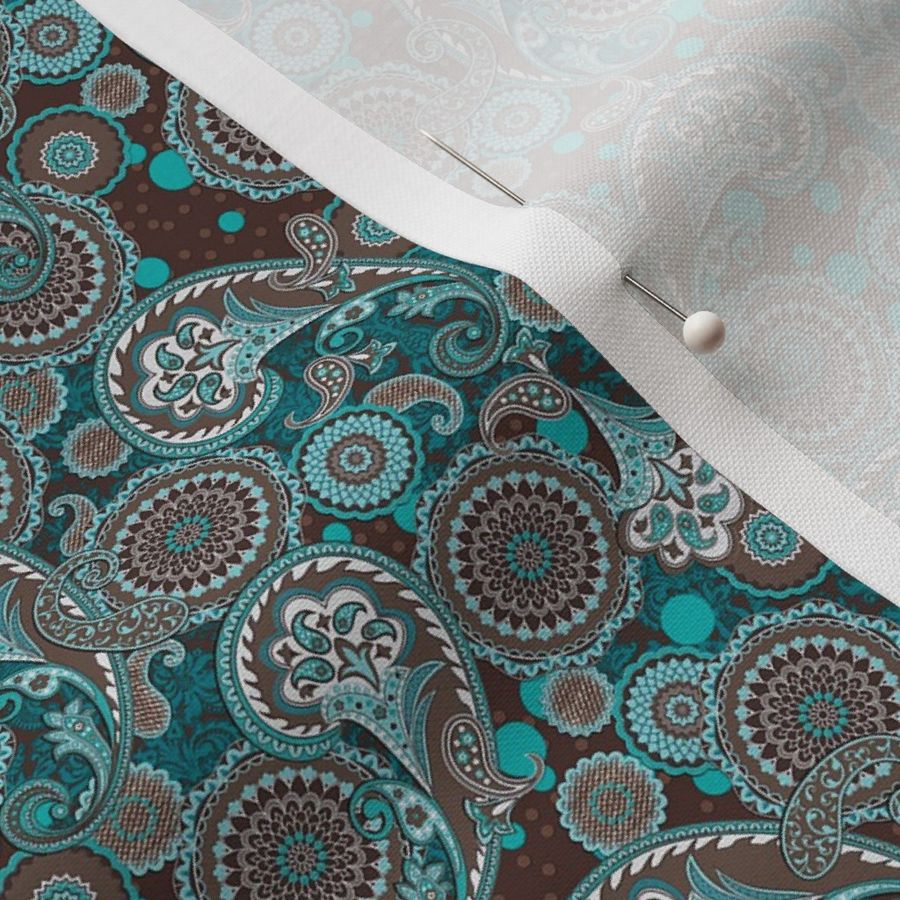 Paisley Mandala blue brown S