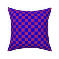 BYF6 - Deep Rosy Pink and Violet  Blue Checkerboard