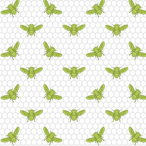 Bees on Trellis in Green