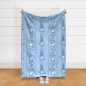 My Garden Toile Stripe Large Blue 