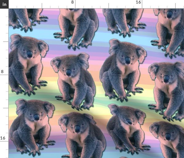 Koala Pastel Rainbows Spoonflower